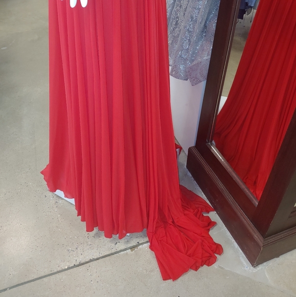 Red Jovani chiffon dress size 2 - Picture 8 of 9